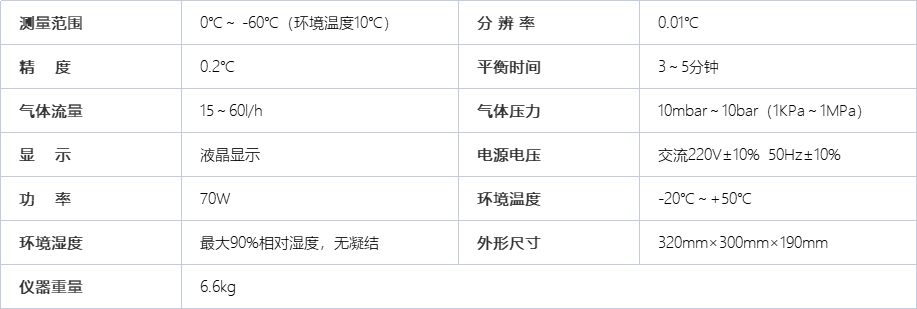 C1011精密冷镜露点仪技术参数