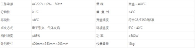  A1020X自动开口闪点测定仪技术参数